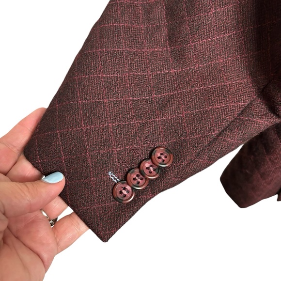 Tailorbyrd Blazer 44L Wool Quilted Office Preppy 2 Button Sport Coat Academia - Picture 9 of 11